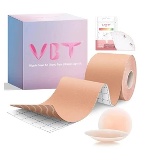 VBT Boob Tape - Breast Lift Tape, Body Tape for Breast Lift w 2 Pcs Silicone.199 - Picture 1 of 5