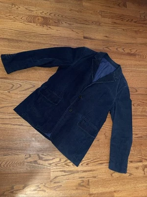 J Crew Blazer Mens Navy Blue Corduroy Two Button Casual Sport Coat Jacket Large - Image 1 of 4