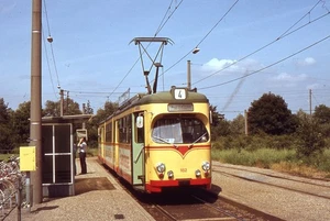 Originaldia Straßenbahn Karlsruhe Wagen 182, 1984 - Bild 1 von 1