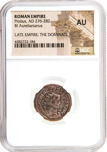 Rare Roman Ae Probus Coin (AD 276-282) - NGC Graded AU - Historical Artifact - Picture 1 of 3