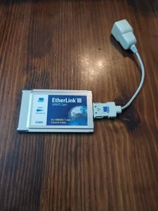 Etherlink 3 Lan Pc Card With Cord For 10 Base-t And Coaxial Cable - Picture 1 of 4