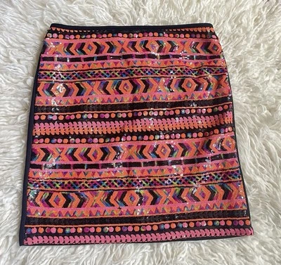 Cato Girls Multicolor Abstract Sequined Skirt Youth Skirt, Size L(14/16) — 第 1/4 张图片