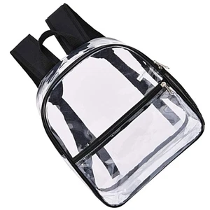 Mochila PVC Impermeable Pequeña Bolsa Transparente y Hombros Mujer - Imagen 1 de 12