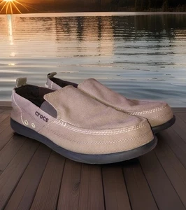 Crocs Walu Canvas Slipper Komfort Halbschuhe 11270 Khaki Herren Größe 10  - Bild 1 von 10