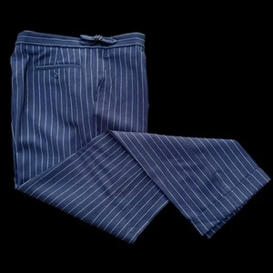 "Nuevo sin etiquetas Pakeman Catto Carter Azul Marino Banquero Rayas Traje Pantalones 38x30"" Británico" - Imagen 1 de 7