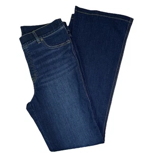 SPANX Flare Tummy Control Jeans Women Pull-On Dark Wash Size XL Inseam 34” - Picture 1 of 8