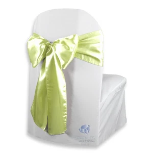 200 pcs Satin Chair Cover Bow Sash 108"x8" - Yellow - Wedding Party Banquet zu - Picture 1 of 5