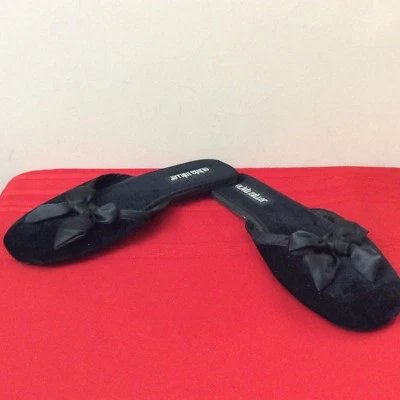 Тапочки черные велюровые - маленький размер 5/6 - Olivia Miller - (b60) - Изображение 1 из 4