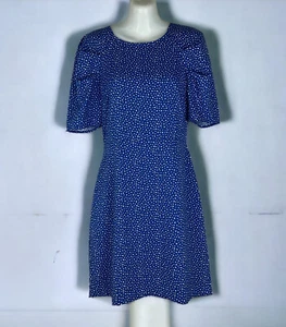 Banana Republic Blue & White Dot Short Sleeve Dress A Line Size 4 NWT $89.99 - Picture 1 of 9