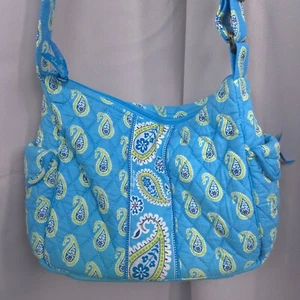 Vera Bradley Purse Paisley Bermuda Blue Crossbody Bag USA Boho Chic Vintage USA - Picture 1 of 20