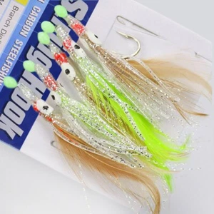 10er-Pack Leuchtender Sabiki weicher Angelköder Oktopus Fischhaken Federschnurhaken - Bild 1 von 11