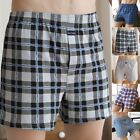 Relaxed Fit Plaid Cotton Boxer Shorts for Men Comfortable Underpants for Home