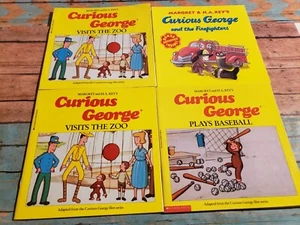 CURIOUS GEORGE - MARGRET & H. A. REY - LOT OF 4 PAPERBACK BOOKS - SEE PHOTOS - Picture 1 of 2