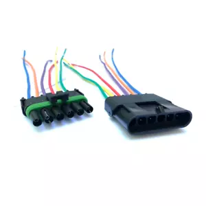 14 AWG Assembled Delphi Weather Pack 6 Pin Sealed Connector Kit. 6" wire - Picture 1 of 3