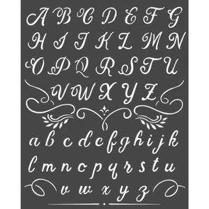 Stamperia STENCIL - CALLIGRAPHY - ALPHABET - 20CM X 25CM - Picture 1 of 3