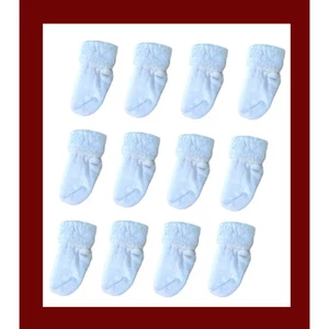12 PAIR Infant Baby White Socks 0-6 Months Boys Girls Lot EK80005 NEW - Picture 1 of 2