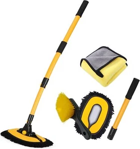 57'' Car Wash Brush with Long Handle Chenille Microfiber Car Wash Kit, Mitt R... - Picture 1 of 6