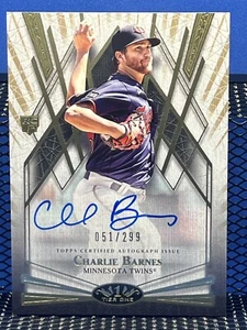 2022 Topps Tier One CHARLIE BARNES 051/299 Breakout Autograph Auto Twins RC - Picture 1 of 2