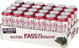 VELTINS Fassbrause Holunder Alkoholfrei, EINWEG (24 x 0.5 l Dose)=4,33€/L - Bild 1 von 1