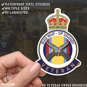 Iraq War - Op Granby Veteran UV Laminated Decal - Picture 1 of 7