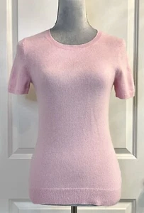 Alex Marie Women’s Cashmere SS Pullover Sweater S Pink Quiet Luxury Barbie - Picture 1 of 7