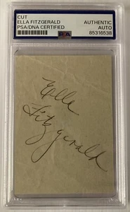 Queen Of Jazz Ella Fitzgerald Signed Autograph 2.5x3.5 Cut - PSA DNA - FREE S&H! - Picture 1 of 2