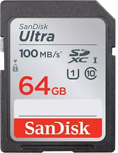 SanDisk SDSDUNR-064G-GN6IN Ultra 64 GB SDXC Memory Card up to 100MB/s, 64GB - Picture 1 of 5