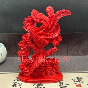 Certificado Natural Cinabrio Fénix Auspicioso Hogar Decoración Regalo - Imagen 1 de 7