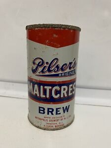 Pilser'S Original Maltcrest Brew Steel Flat Top Beer Can
