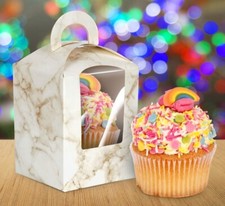 Singola finestra mostra Cupcake scatole ~~~ rosa, azzurro, Marmo Naturale Colori