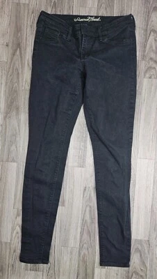 Universal Thread Women Size 2 / 26 Long Mid Rise Black Grey Denim Jeans Jeggings - Изображение 1 из 4