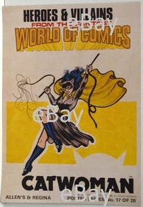 DC Comics HEROES & VILLAINS New Zealand Gum Card POSTER - CATWOMAN Batman - Picture 1 of 1