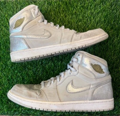 Zapatillas Air Jordan 1 Retro High Hi Plateadas 25 Aniversario Talla 13 396009-001 Foto 1 de 4