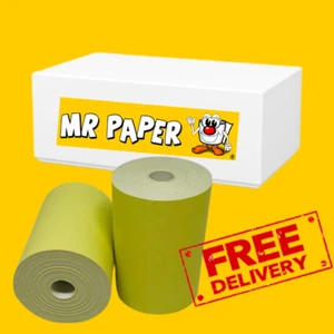 57mm x 40mm Credit Card Rolls - Yellow (Box of 20) - Picture 1 of 2