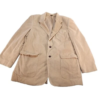 Blazer 46T Abrigo Deportivo Chaqueta Toggles Vintage Ancho Ballena Marrón Pana 2 Botones Foto 1 de 4