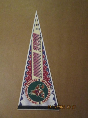 NHL Phoenix Coyotes Vintage 1996-97 Inaugural Season Team Logo Hockey Pennant Cover