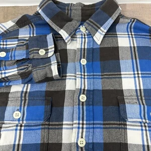 Polo Ralph Lauren Hombres Grande Blanco Azul Cuadros LS Franela Camisa Botón Bolsillo~NUEVO SIN ETIQUETAS - Imagen 1 de 6