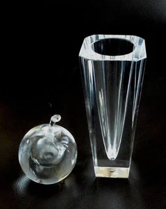 Florero Orrefors botella perfume manzana 2 MCM Suecia vidrio Kosta Lindstrand LH 1457 - Imagen 1 de 11