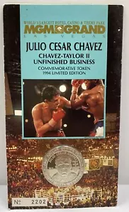 Julio Cesar Chavez Unfinished Business Token Coin Boxing MGM Grand Vegas Medal - Picture 1 of 12