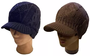 Cappello berretto invernale da uomo lavorato a maglia berretto sci lavorato a maglia berretto visiera - Foto 1 di 6