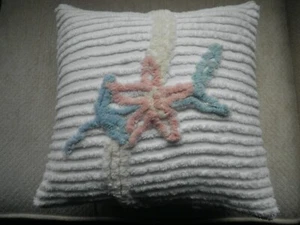 Handmade Pillow Case from Vintage Chenille Bedspread 12x12 - Picture 1 of 3