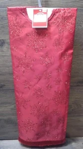 NEW Holiday Time 48" Red Glitter Snowflake Christmas Tree Skirt GLITTER!! - Picture 1 of 3