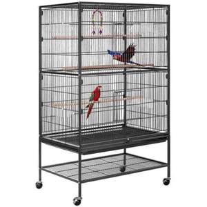 53 Zoll großer Papagei Vogel Cocktail Lovebird Conure Flugkäfig mit Ständer, schwarz - Bild 1 von 10