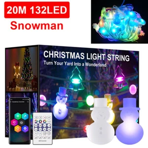 20M LED String Fairy Light Snowman RGB IC USB Smart App Bluetooth Christmas Xmas - Picture 1 of 19