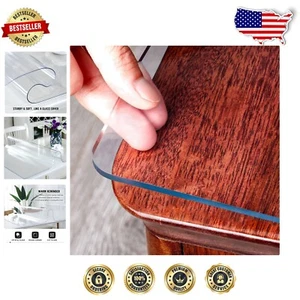 Clear Heavy Duty Table Protector 36x66 Inch - Elegant & Durable Surface Shield - Picture 1 of 10