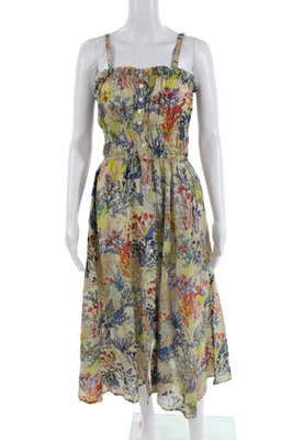 Chufy, Mujer Solero Tanque Floral Multicolor Algodón Seda Largo Completo Talla S Foto 1 de 4