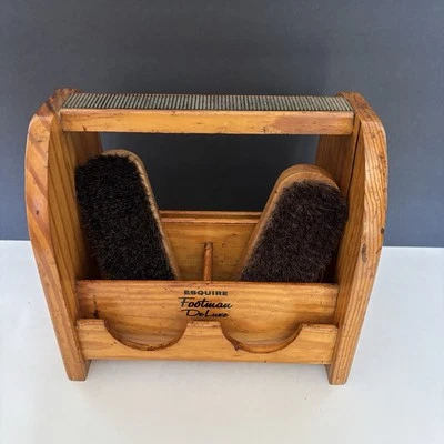 Caja de brillo de zapatos Esquire Footman DeLuxe de colección con 2 cepillos de crin de caballo Foto 1 de 4