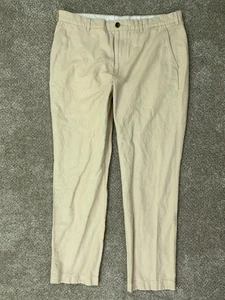 Pantalones Brooks Brothers para hombre 38x32 True 38x31 marfil corte Clark 25 % lino 75 % algodón - Imagen 1 de 12