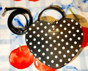 Kate Spade Love Shack Heart Shape Polka Dot Crossbody - Picture 1 of 4