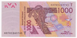 2003 West Africa States 1000 Francs Note P315T-UNC - Picture 1 of 2